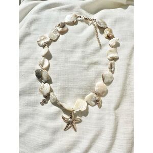 Cream mermaid under the sea statement necklace